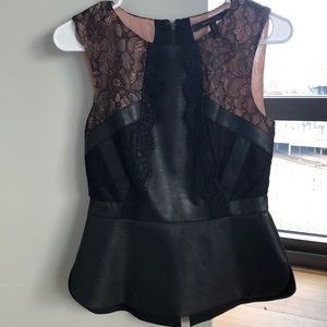 BCBG Lace and Leather top